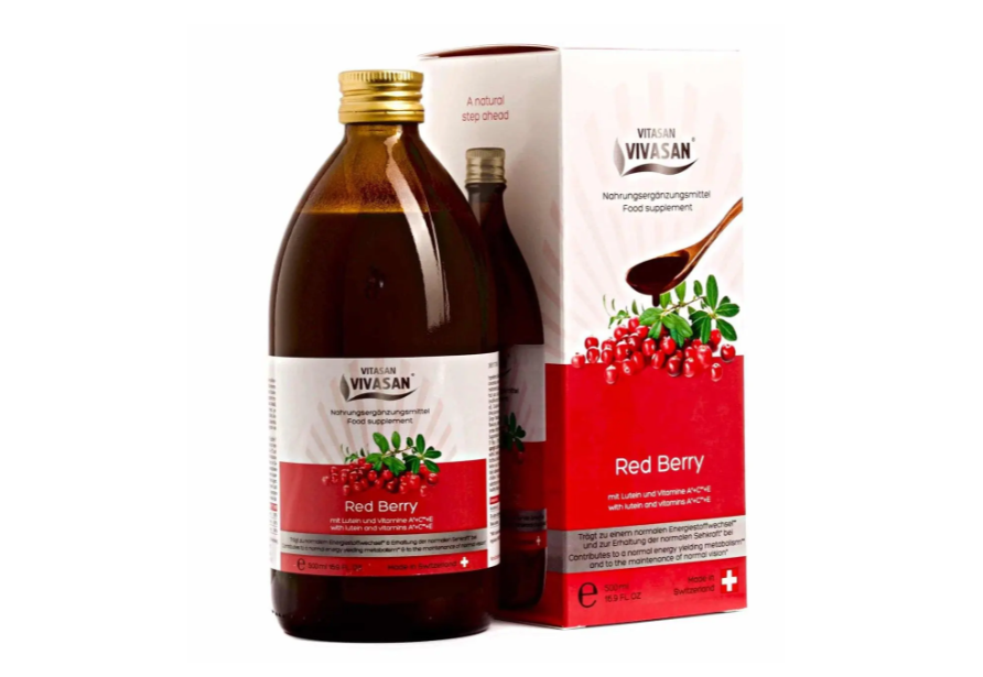 Сироп Червона Ягода з журавлиною та лютеїном RED BERRY A+C+E Вівасан Vivasan Швейцарія