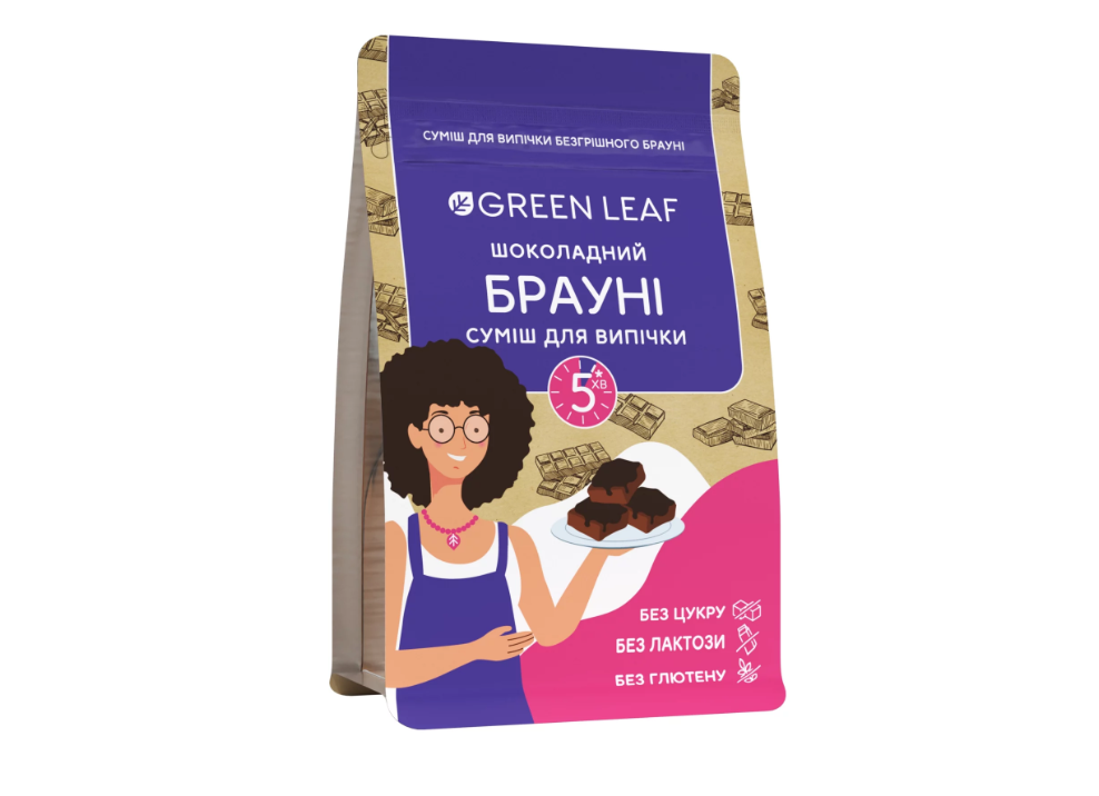 Суміш для випічки "Шоколадний брауні" 300г Green Leaf