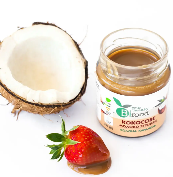 Згущене кокосове молоко Солона Карамель, 240г Bifood