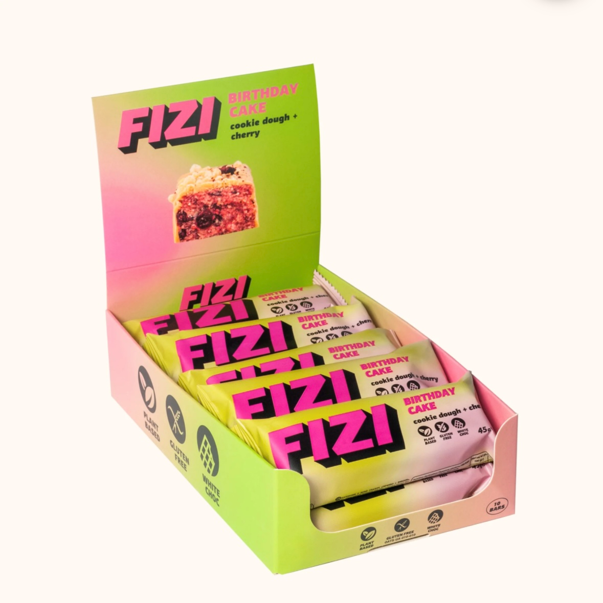 Батончик FIZI "Cherry + Cookie dough" Вишневий БЕЗ ЦУКРУ