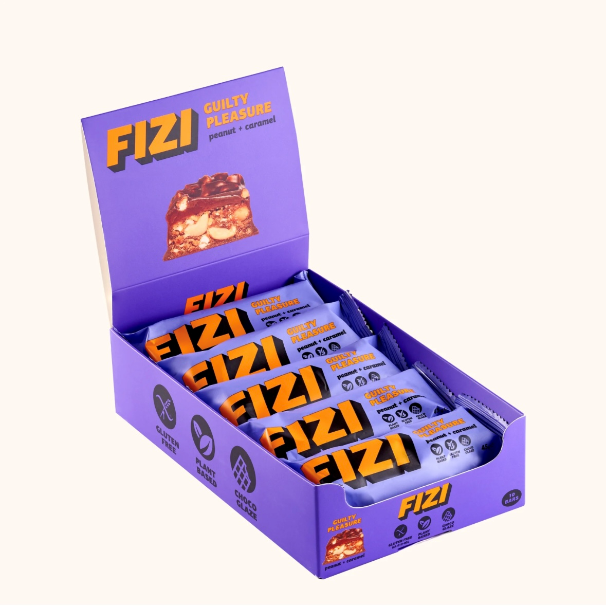 БАТОНЧИК FIZI "PEANUT+CARAMEL" Арахіс-Карамель БЕЗ ЦУКРУ