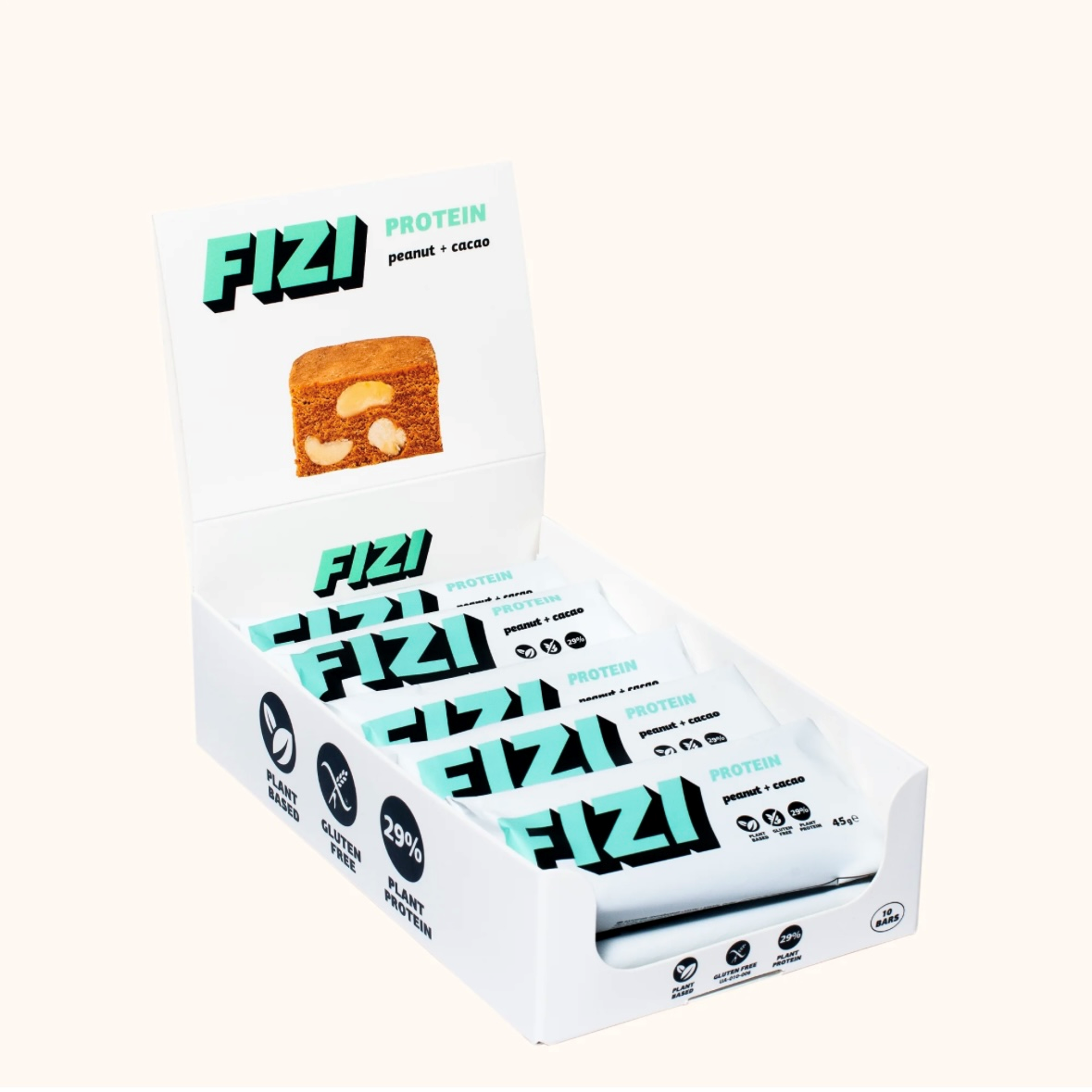 Батончик FIZI ПРОТЕЇНОВИЙ "PEANUT+CACAO" Арахіс-Какао БЕЗ ЦУКРУ