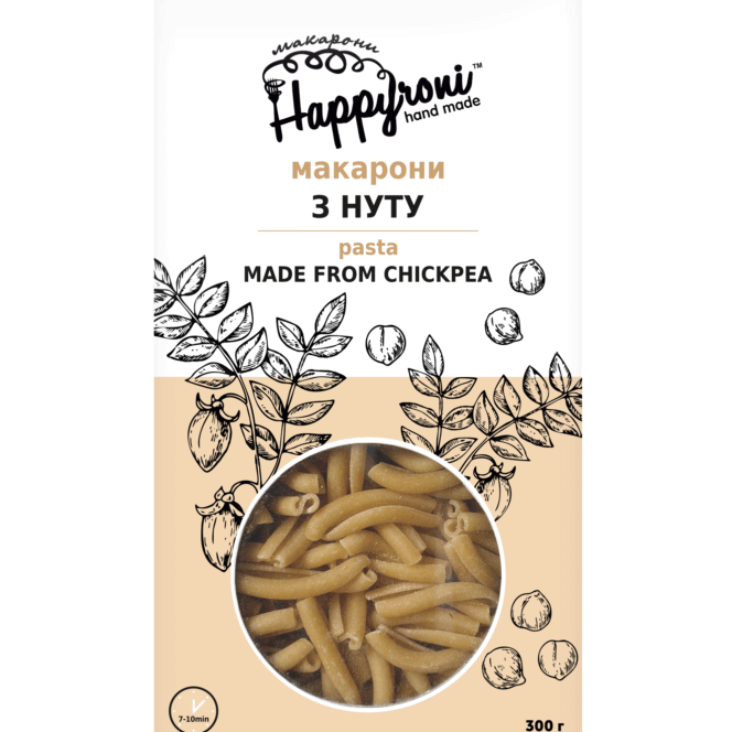Макарони завитки з нуту 300г Happyroni