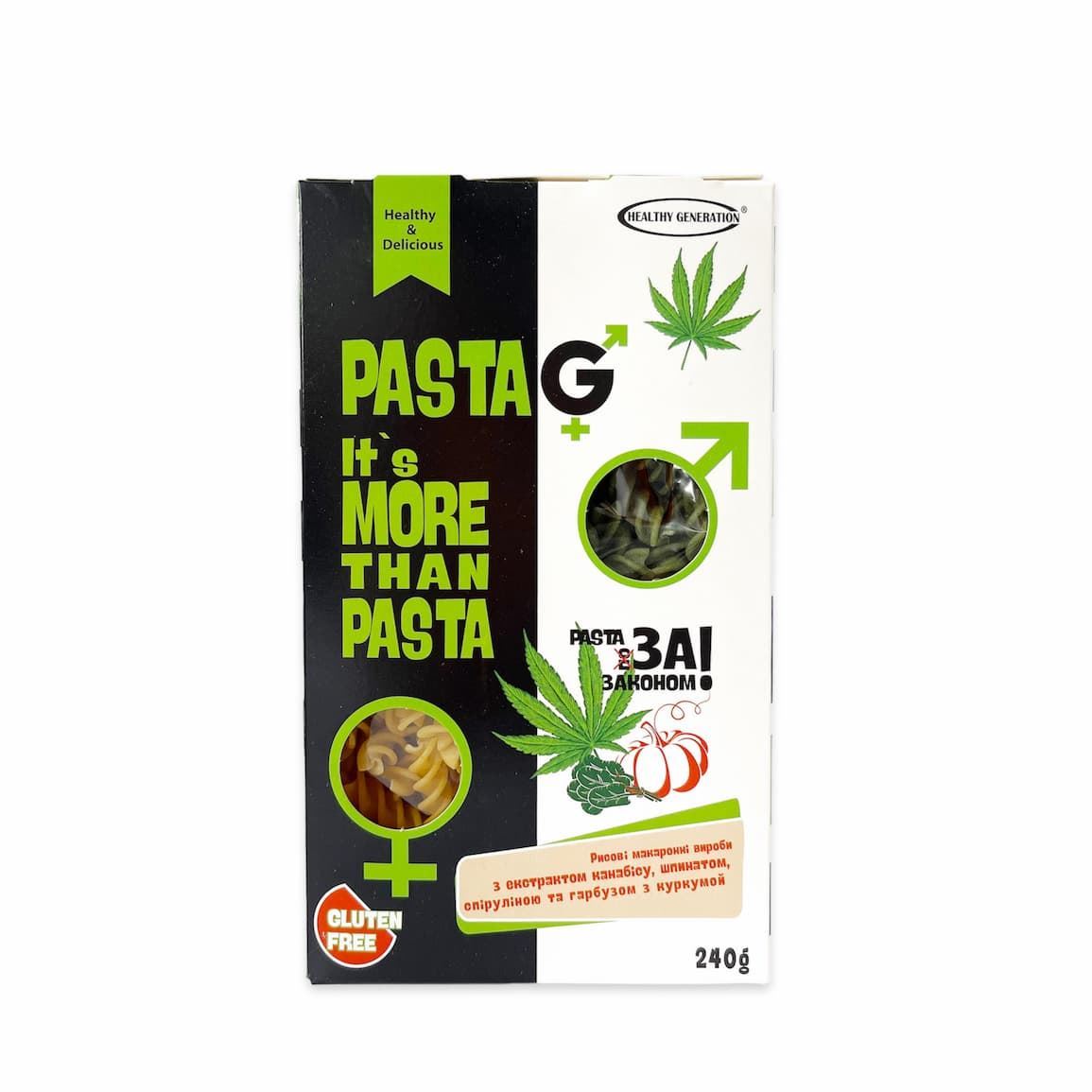 PASTA G каннабіс, спіруліна 240г HealthyGeneration БЕЗ ГЛЮТЕНУ