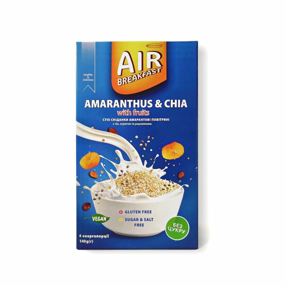 Сухі сніданки амарантові 140г HealthyGeneration