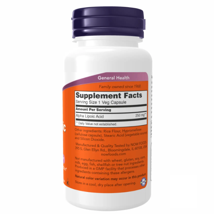 Альфа-ліпоєва кислота NOW FOODS 250mg 60 капсул
