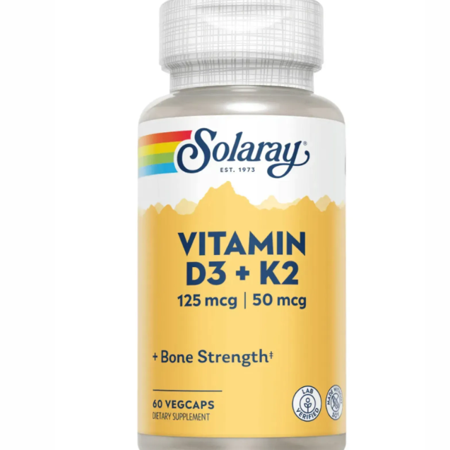 Вітамін D3 + K2 5000IU Solaray 60 капсул