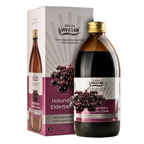 Напій Чорна Бузина (Elderberry Drink) 500 мл Вівасан Vivasan Швейцарія Switzerland