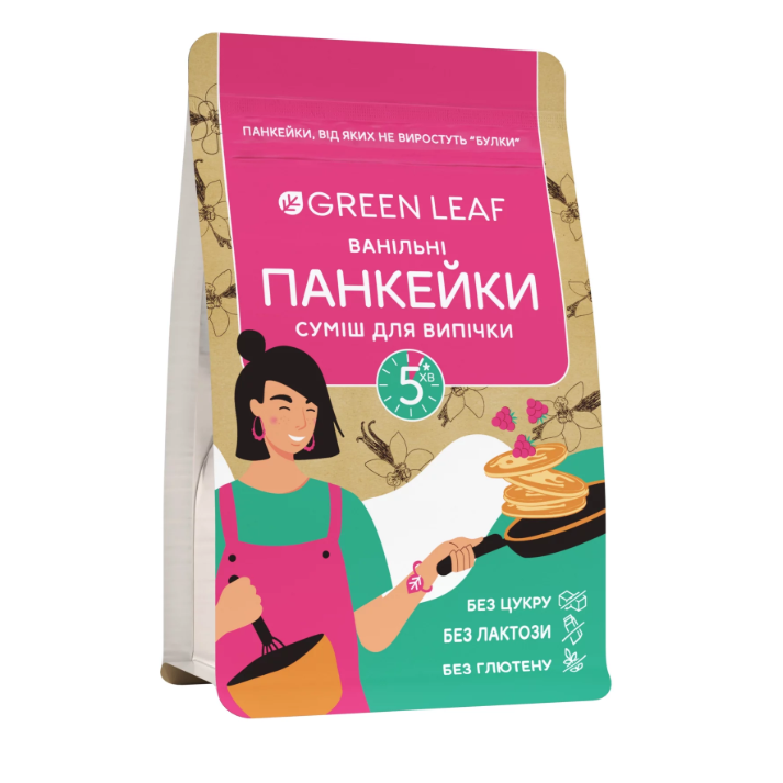 Суміш для випічки "Ванільні панкейки" 300г Green Leaf