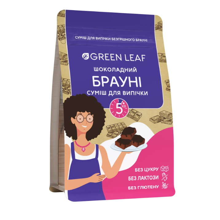Суміш для випічки "Шоколадний брауні" 300г Green Leaf